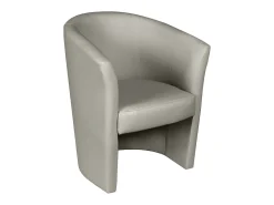 Best Dmora Poltrona Dpanett, Poltrona de sala, Assento acolchoado, Cadeira com braços em couro ecológico, 64x63h76 cm, Cinza Cinzento