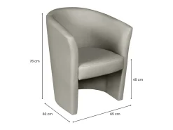 Best Dmora Poltrona Dpanett, Poltrona de sala, Assento acolchoado, Cadeira com braços em couro ecológico, 64x63h76 cm, Cinza Cinzento