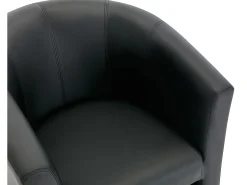 Poltrona*Vente-unique Poltrona e pufe em pele sintética estilo clássico intemporal JOVANA Preto