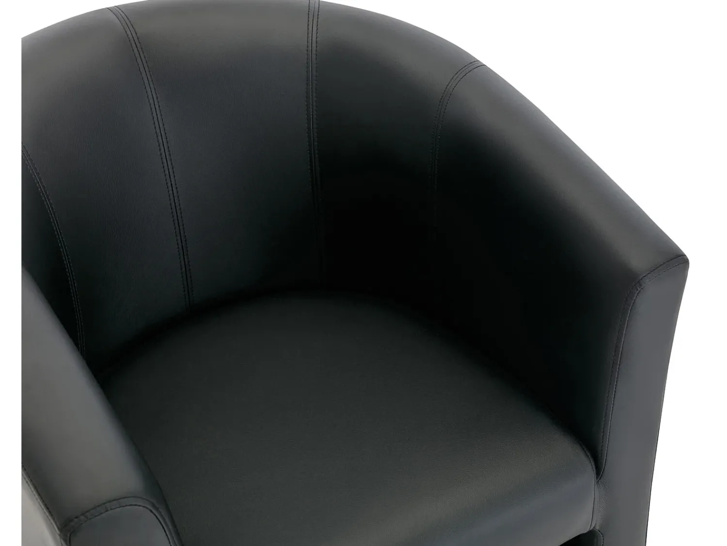 Poltrona*Vente-unique Poltrona e pufe em pele sintética estilo clássico intemporal JOVANA Preto