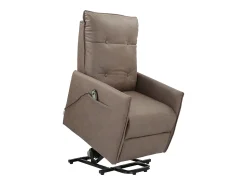 Discount Loft24 Poltrona eléctrica reclinável e poltrona elevatória em PU cappuccino Castanho