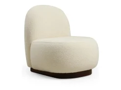 Menzzo Poltrona Elegante, Bouclet , 74 x 85 x 75 cm | Estrutura em madeira de faia e aglomerado, 100% poliéster, pernas em nogueira | Perfeita para dec^ Poltrona