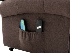 Poltrona*Vente-unique Poltrona elevatória articulada elétrica em tecido LOVARI Castanho