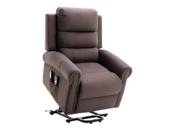 Poltrona*Vente-unique Poltrona elevatória articulada elétrica em tecido LOVARI Castanho