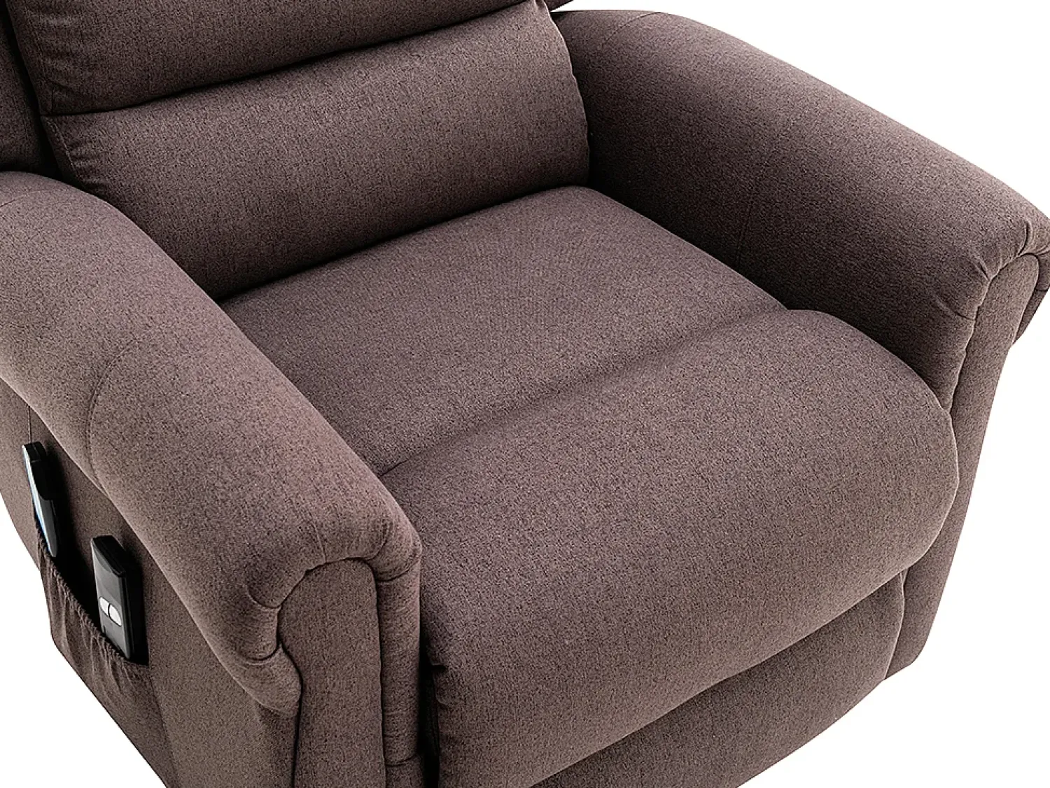 Poltrona*Vente-unique Poltrona elevatória articulada elétrica em tecido LOVARI Castanho