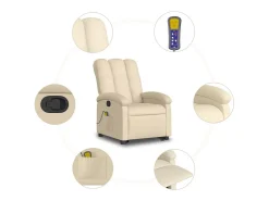 Online Poltrona elevatória de massagens tecido cor SHL811767 Creme
