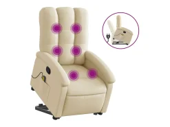 Online Poltrona elevatória de massagens tecido cor SHL811767 Creme