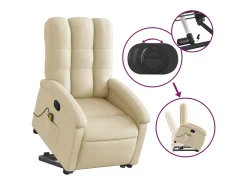 Online Poltrona elevatória de massagens tecido cor SHL811767 Creme
