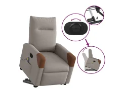 New Poltrona elevatória de massagens tecido cinzento-acastanhado SHL508192 Taupe