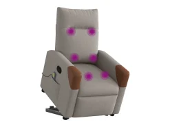 New Poltrona elevatória de massagens tecido cinzento-acastanhado SHL508192 Taupe