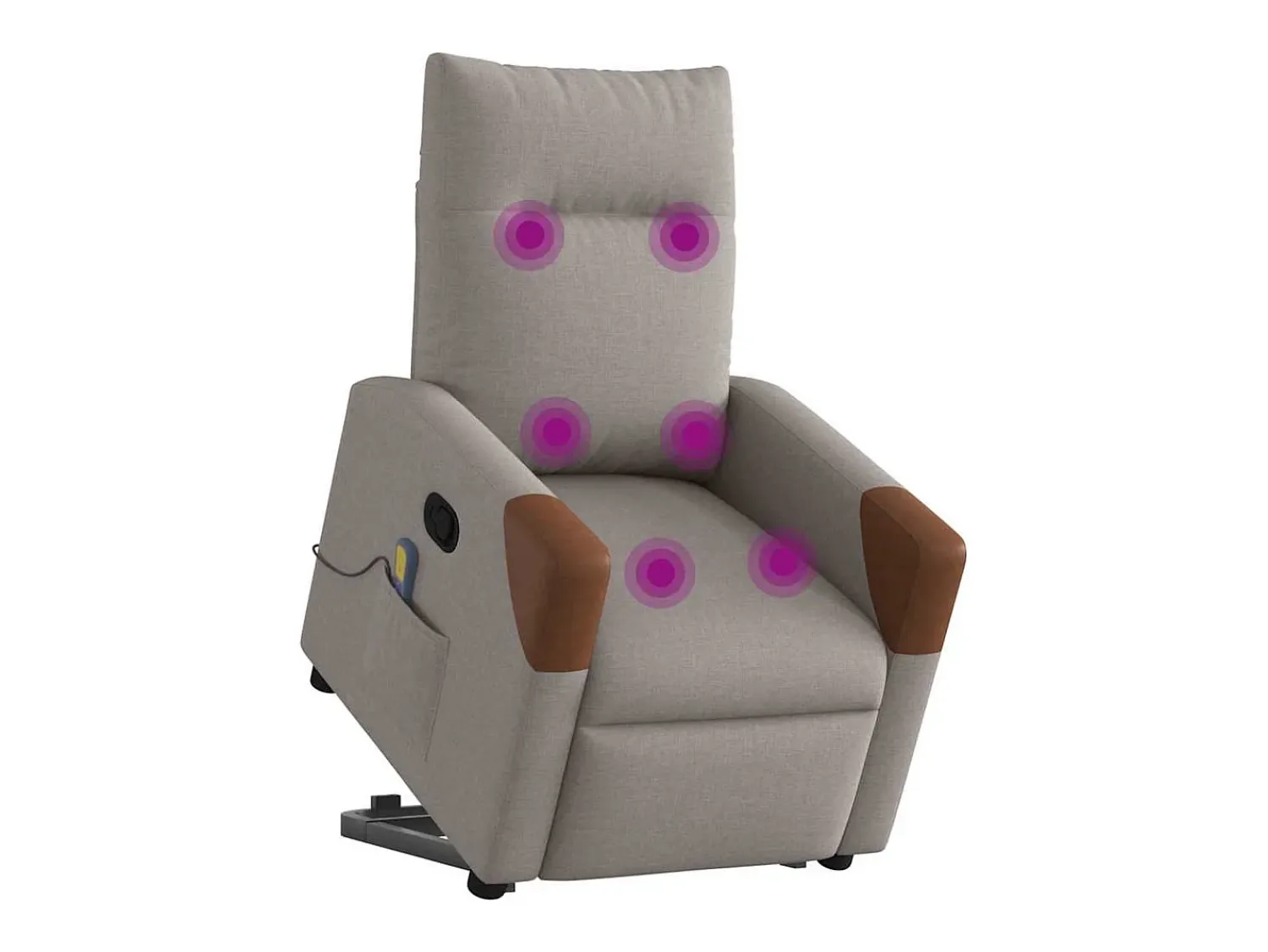 New Poltrona elevatória de massagens tecido cinzento-acastanhado SHL508192 Taupe