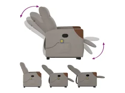 New Poltrona elevatória de massagens tecido cinzento-acastanhado SHL508192 Taupe