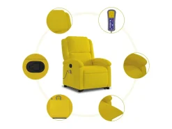 Poltrona| Poltrona elevatória de massagens veludo SHL701237 Amarelo