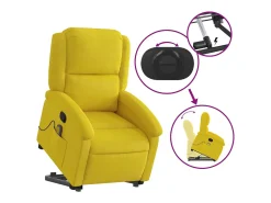 Poltrona| Poltrona elevatória de massagens veludo SHL701237 Amarelo