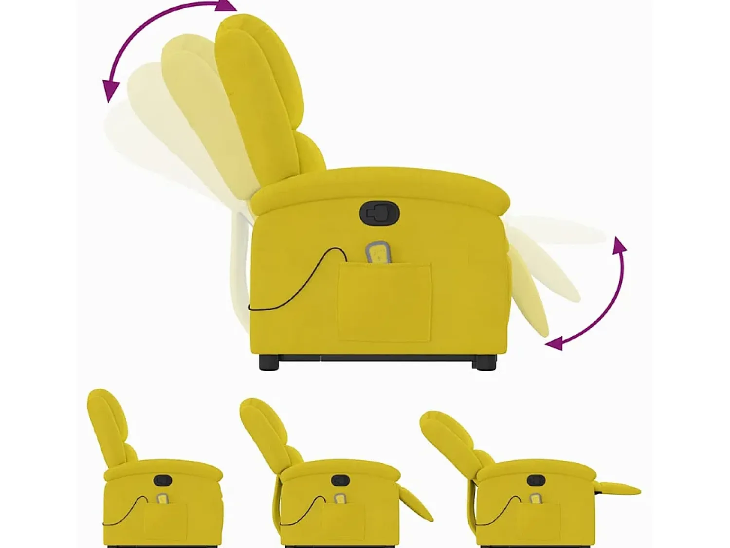 Poltrona| Poltrona elevatória de massagens veludo SHL701237 Amarelo