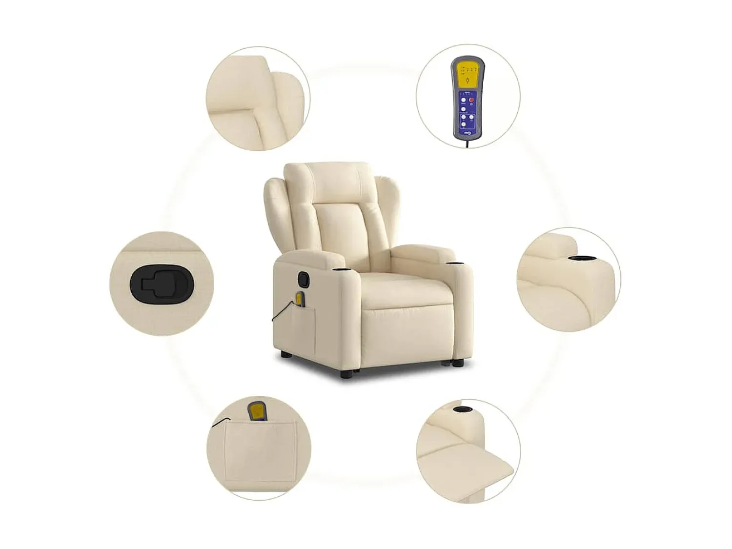 Poltrona| Poltrona elevatória de massagens tecido cor SHL271993 Creme