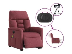 Poltrona* Poltrona elevatória de massagens elétrica tecido tinto SHL697197 Vermelho