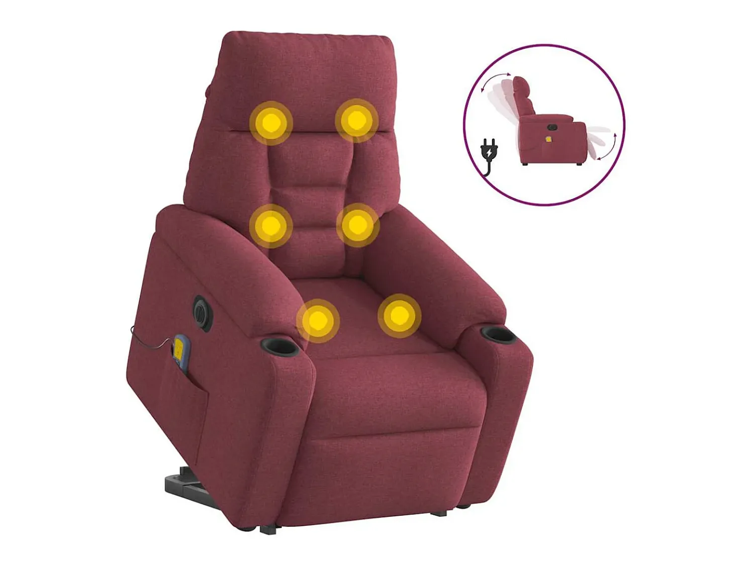 Poltrona* Poltrona elevatória de massagens elétrica tecido tinto SHL697197 Vermelho