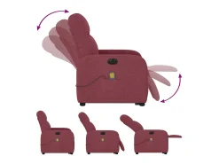 Online Poltrona elevatória de massagens elétrica tecido tinto SHL31113 Vermelho