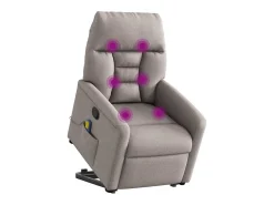 Online Poltrona elevatória de massagens tecido cinzento-acastanhado SHL783009 Taupe