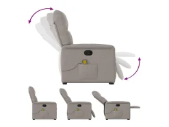 Online Poltrona elevatória de massagens tecido cinzento-acastanhado SHL783009 Taupe