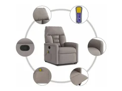 Online Poltrona elevatória de massagens tecido cinzento-acastanhado SHL783009 Taupe