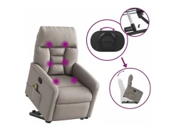 Online Poltrona elevatória de massagens tecido cinzento-acastanhado SHL783009 Taupe