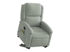Sale Poltrona elevatória de massagens veludo cinza-claro SHL315419 Cinzento