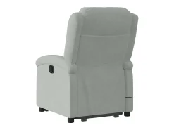 Sale Poltrona elevatória de massagens veludo cinza-claro SHL315419 Cinzento