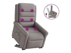 Poltrona elevatória de massagens tecido cinzento-acastanhado SHL972753^ Poltrona