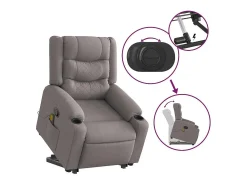 Poltrona| Poltrona elevatória de massagens tecido cinzento-acastanhado SHL189226 Taupe