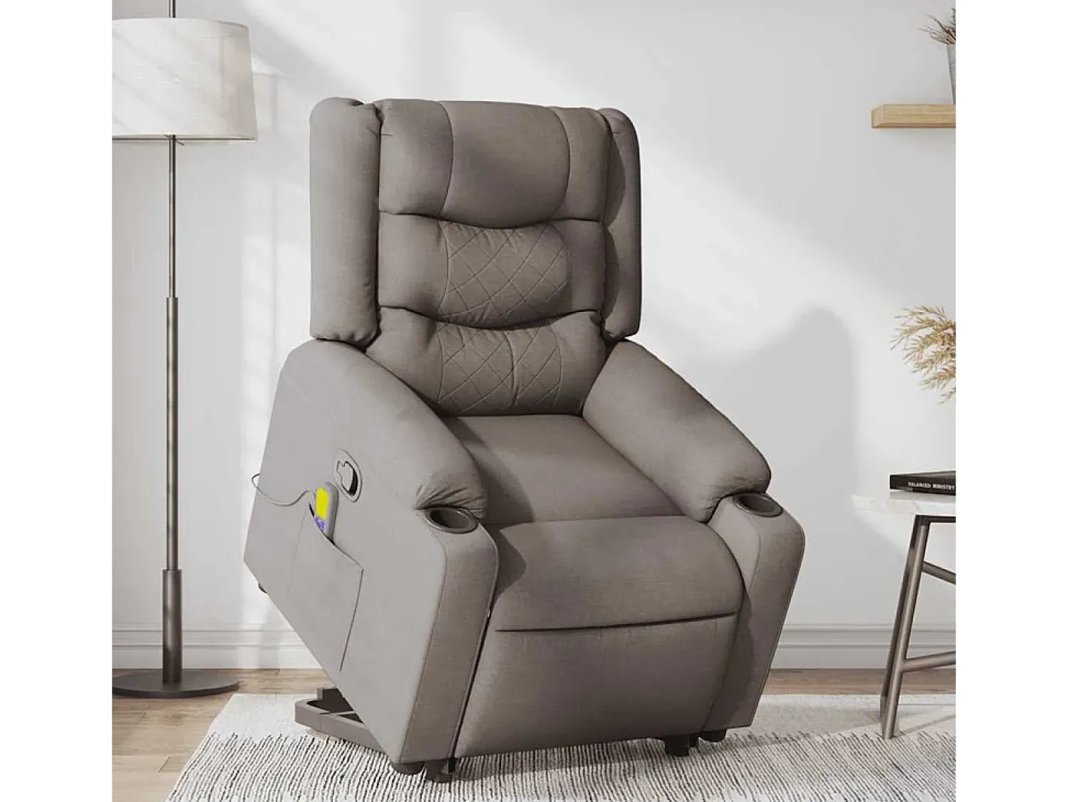 Poltrona| Poltrona elevatória de massagens tecido cinzento-acastanhado SHL189226 Taupe