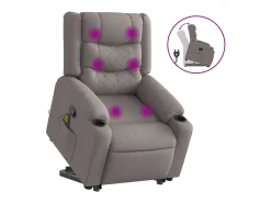 Poltrona| Poltrona elevatória de massagens tecido cinzento-acastanhado SHL189226 Taupe