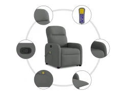 Poltrona* Poltrona elevatória de massagens tecido cinzento-escuro SHL712840 Cinza antracite