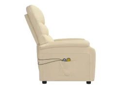 Outlet vidaxl Poltrona elevatória de massagens elétrica tecido Creme