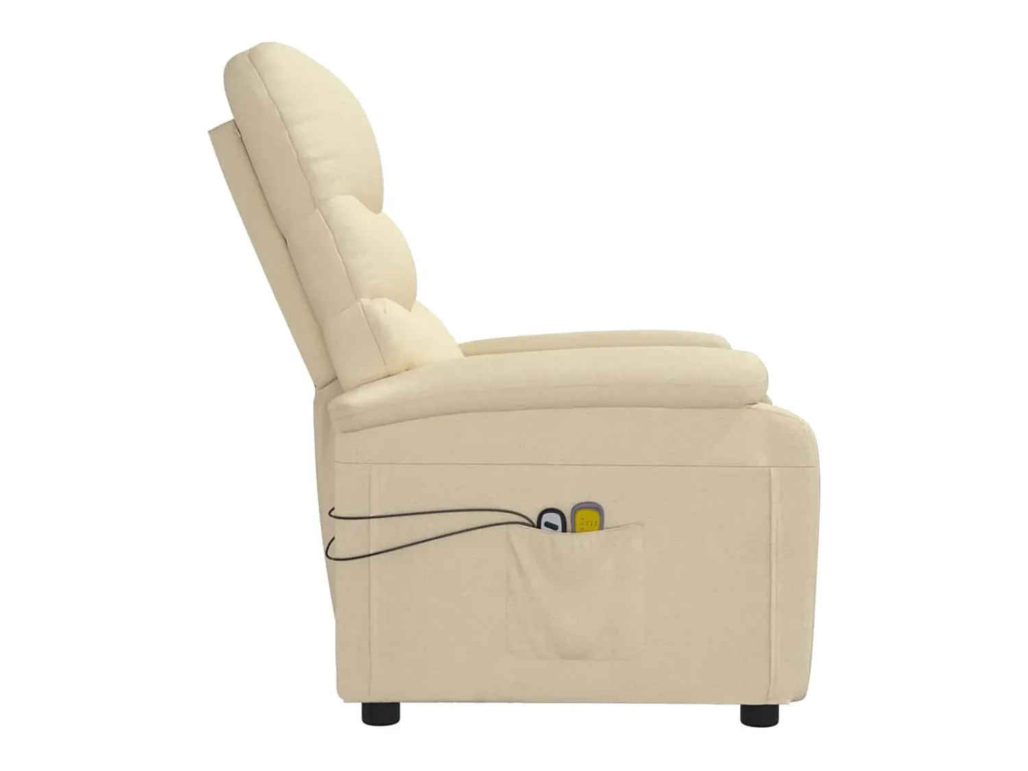 Outlet vidaxl Poltrona elevatória de massagens elétrica tecido Creme