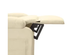 Outlet vidaxl Poltrona elevatória de massagens elétrica tecido Creme