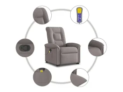 Poltrona| Poltrona elevatória de massagens tecido cinzento-acastanhado SHL154010 Taupe