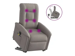Poltrona| Poltrona elevatória de massagens tecido cinzento-acastanhado SHL154010 Taupe