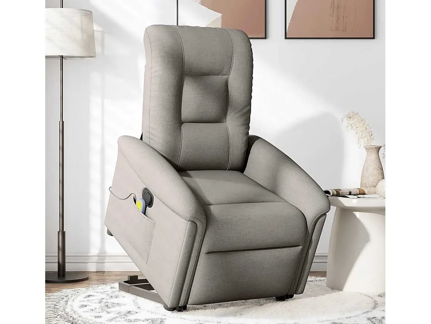 Poltrona| Poltrona elevatória de massagens tecido cinzento-acastanhado SHL154010 Taupe