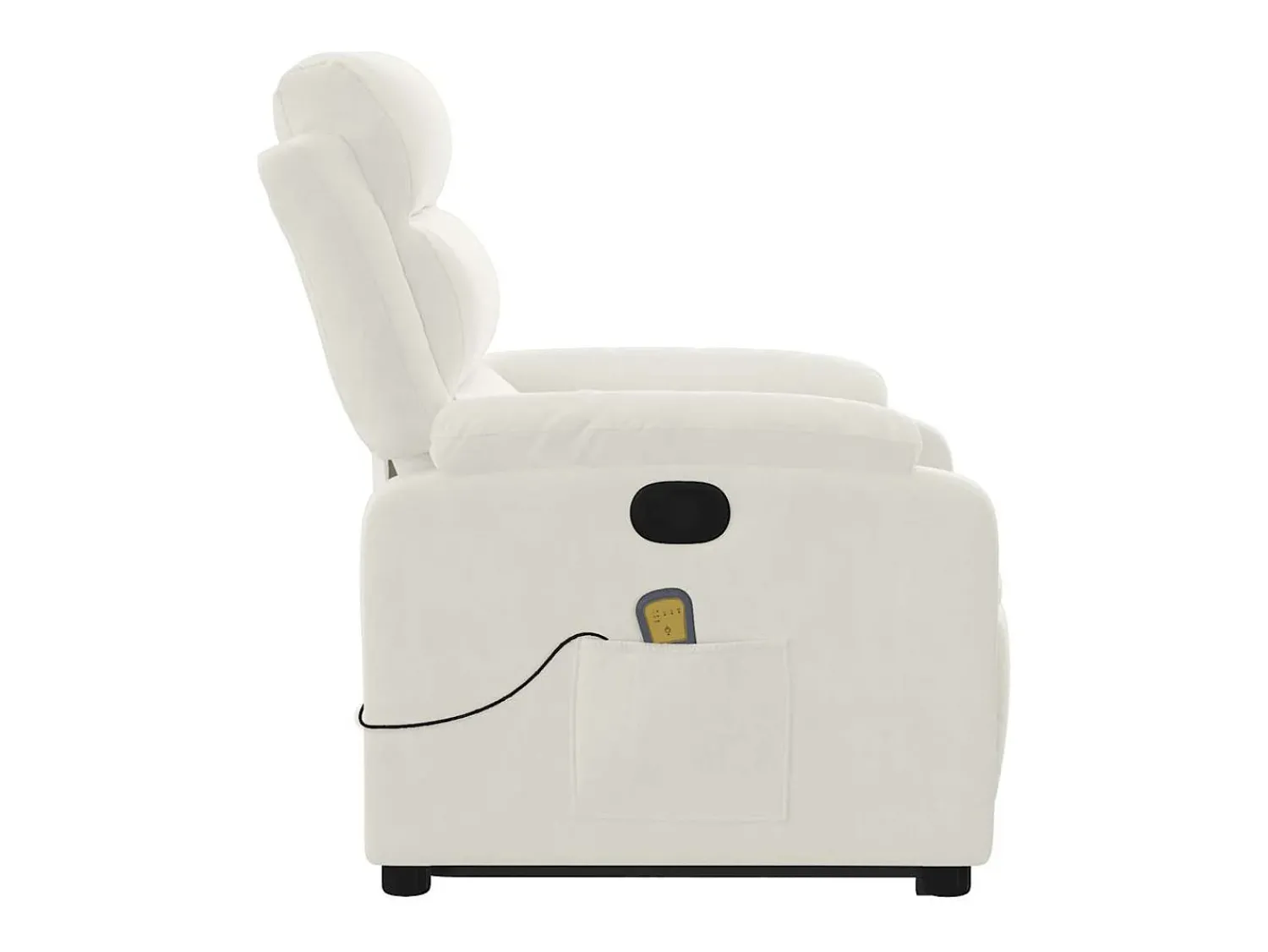 Discount vidaxl Poltrona elevatória de massagens veludo cor Creme