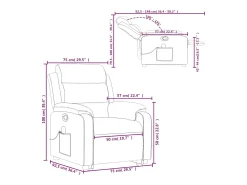 Discount vidaxl Poltrona elevatória de massagens veludo cor Creme