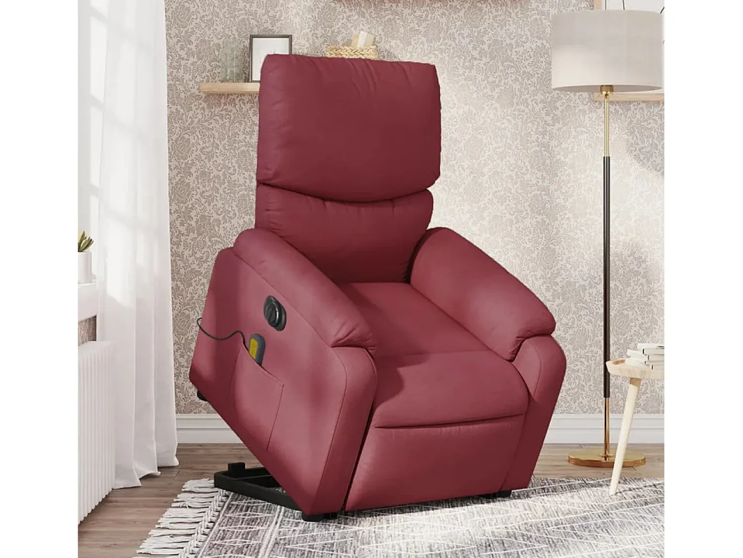 Poltrona| Poltrona elevatória de massagens elétrica tecido tinto SHL352321 Vermelho