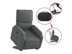 Discount Poltrona elevatória de massagens tecido cinzento-escuro SHL624456 Cinza antracite