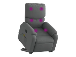 Discount Poltrona elevatória de massagens tecido cinzento-escuro SHL624456 Cinza antracite