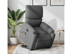 Discount Poltrona elevatória de massagens tecido cinzento-escuro SHL624456 Cinza antracite