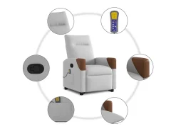 Poltrona* Poltrona elevatória de massagens tecido -nublado SHL72754 Cinzento