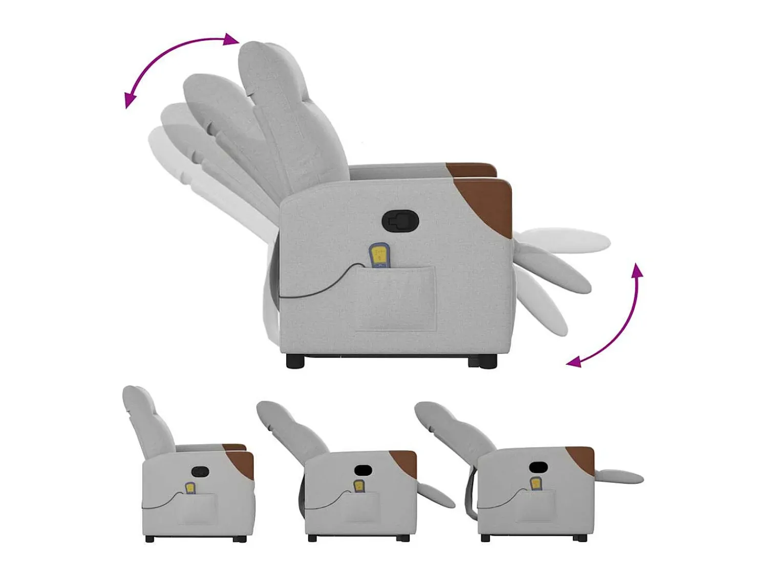 Poltrona* Poltrona elevatória de massagens tecido -nublado SHL72754 Cinzento