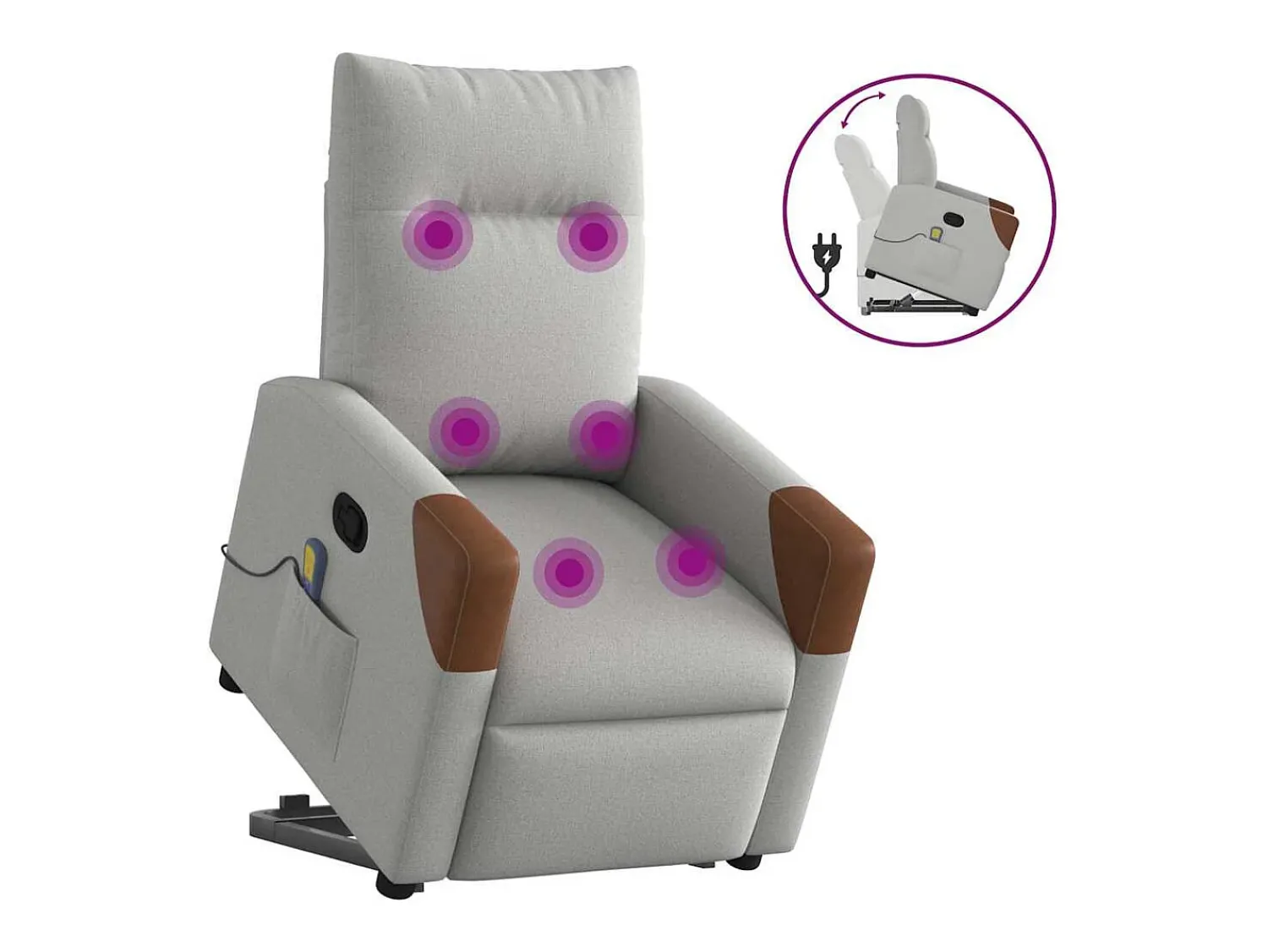 Poltrona* Poltrona elevatória de massagens tecido -nublado SHL72754 Cinzento