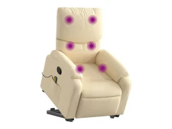 Poltrona elevatória de massagens tecido cor SHL864797 Creme
